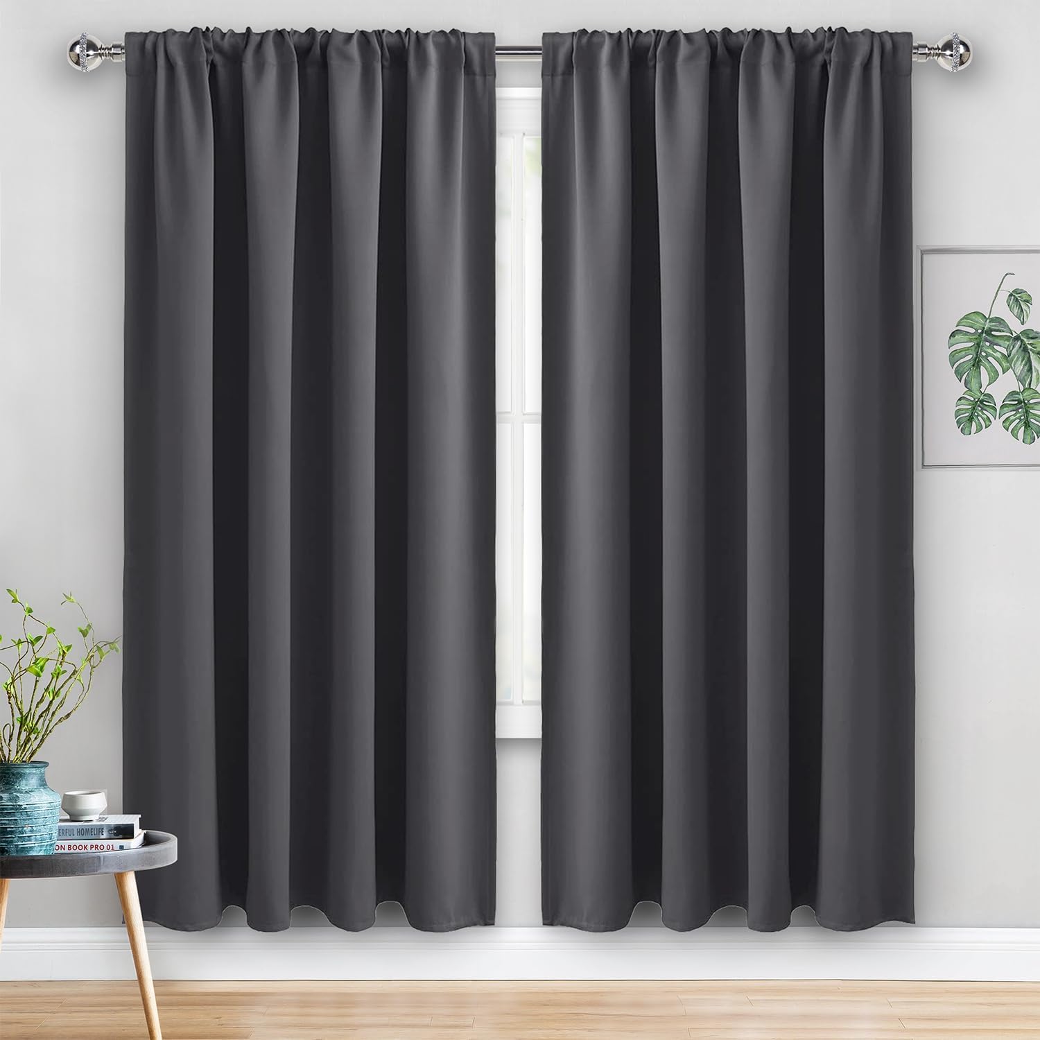 Jiuzhen Blackout Curtains for Bedroom - 60 Inch Extra Wide Thermal Insulated Room Darkening Privacy Soundproof Curtains for Living Room/Dor…