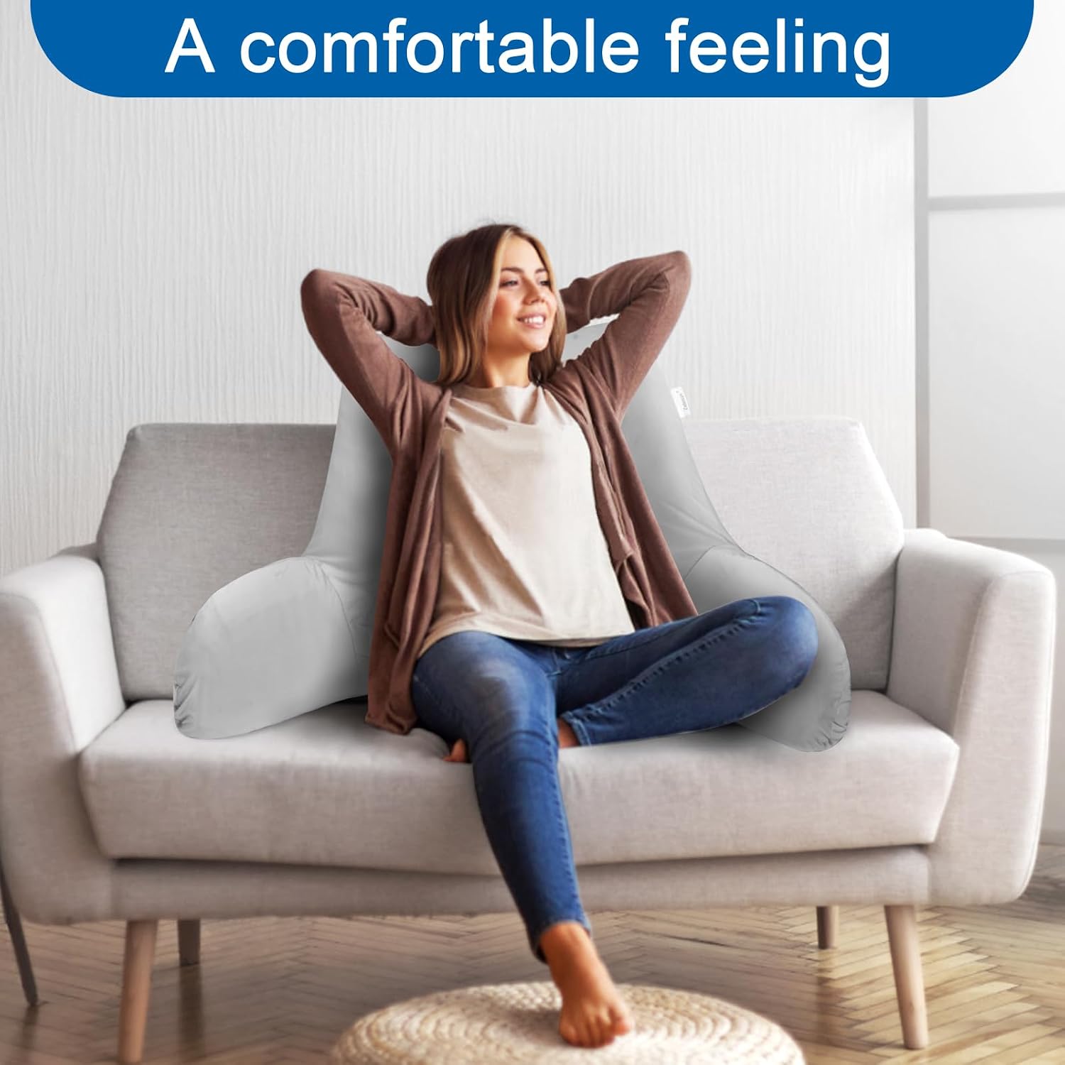 WelcometoZelimun Cooling Reading Pillow Cover with Large Back Opening, Soft Replacement Slipcover, Removable & Machine Washable