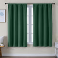 Simplebrand Ava Ever Green Blackout Curtains for Bedroom 63 Inch Length 2 Panels Set, Solid Thermal Insulated Privacy Living Room Window Tr…
