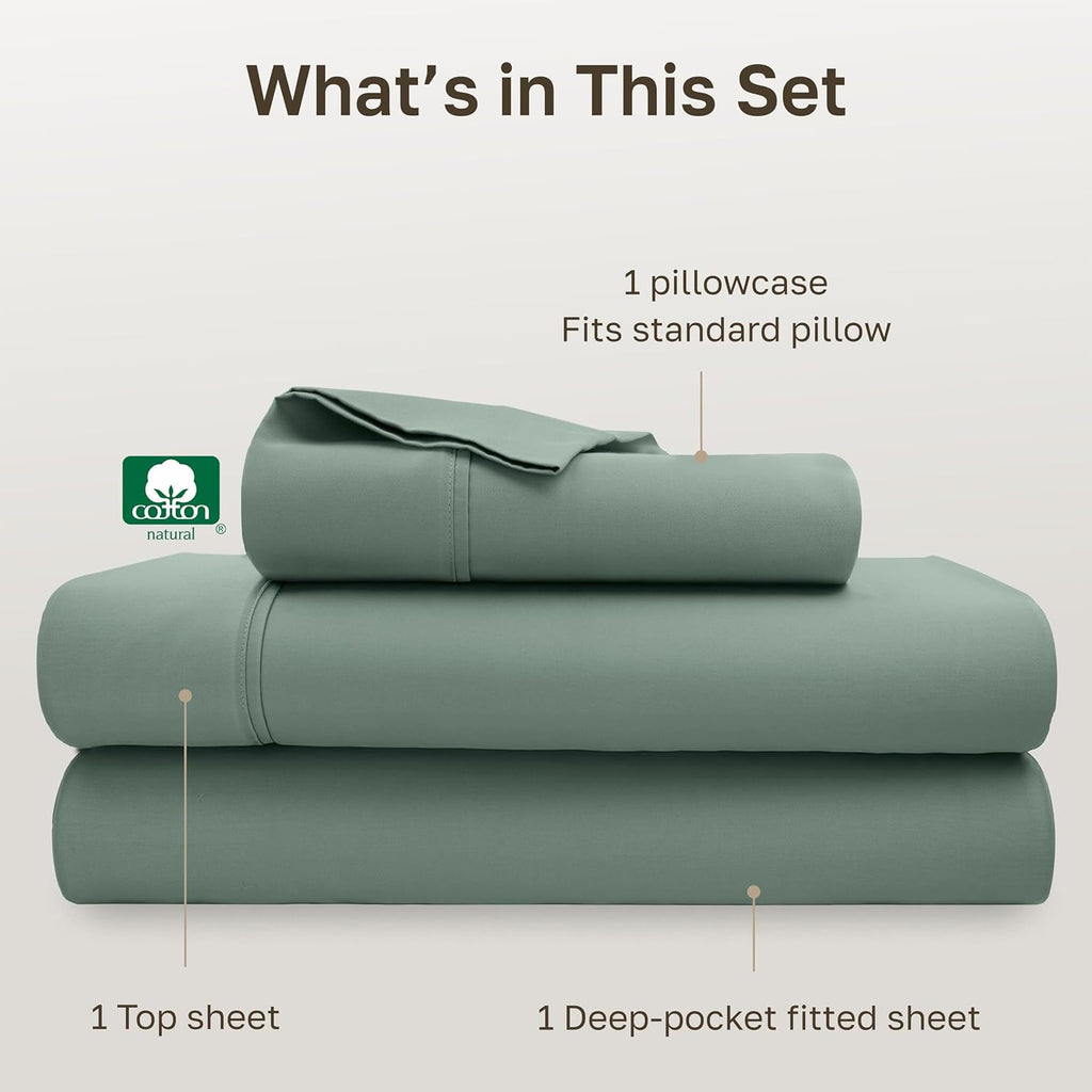CaliforniaDesignDen California Design Den Soft 100% Cotton Bed Sheets Twin XL Set, 400 Thread Count Good Housekeeping Award Winner, Silky S…