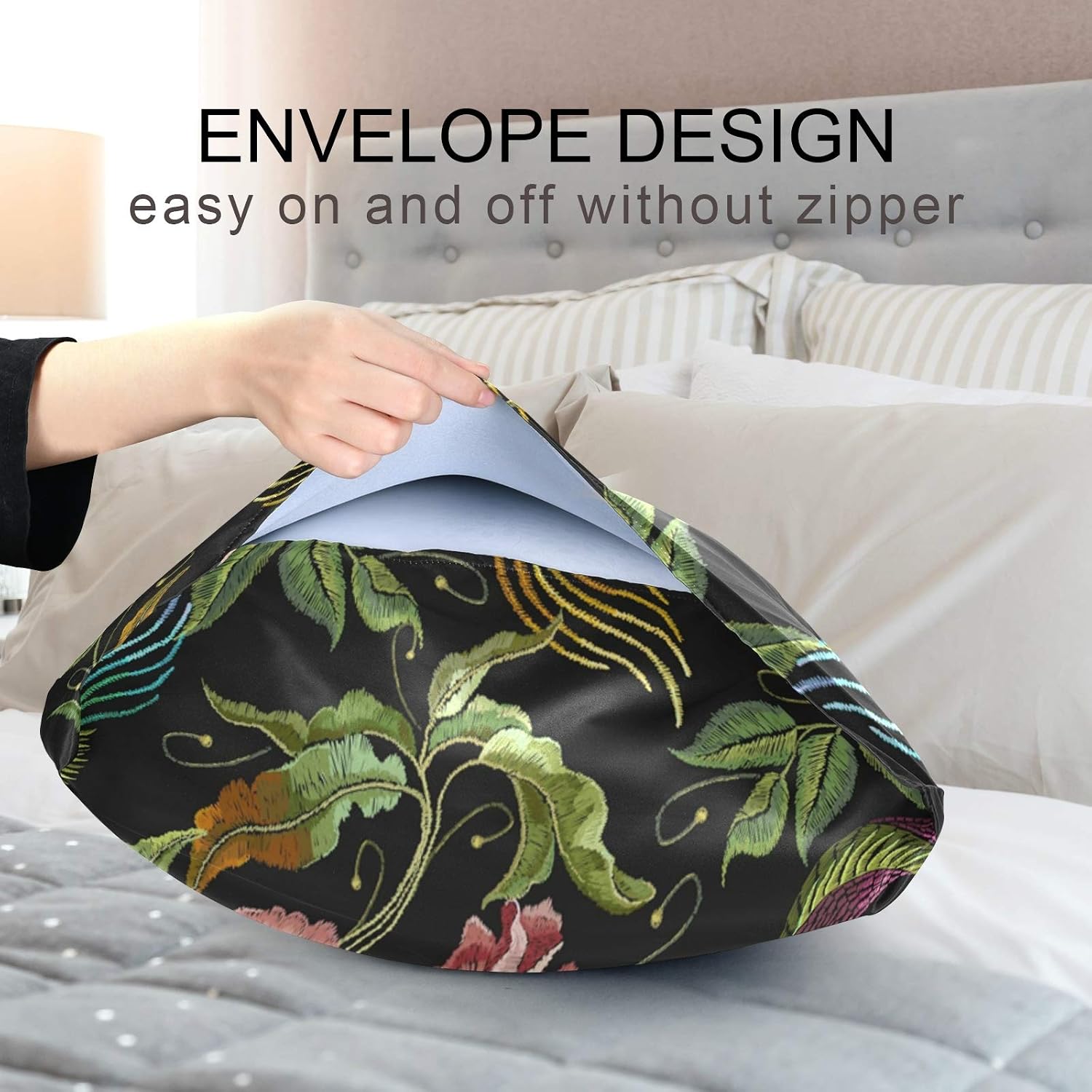 Blueangle Embroidery Chinese Dragon Satin Pillowcase for Hair and Skin Silk Pillowcase, Standard Size(20x26 inches) - Satin Pillow Covers…