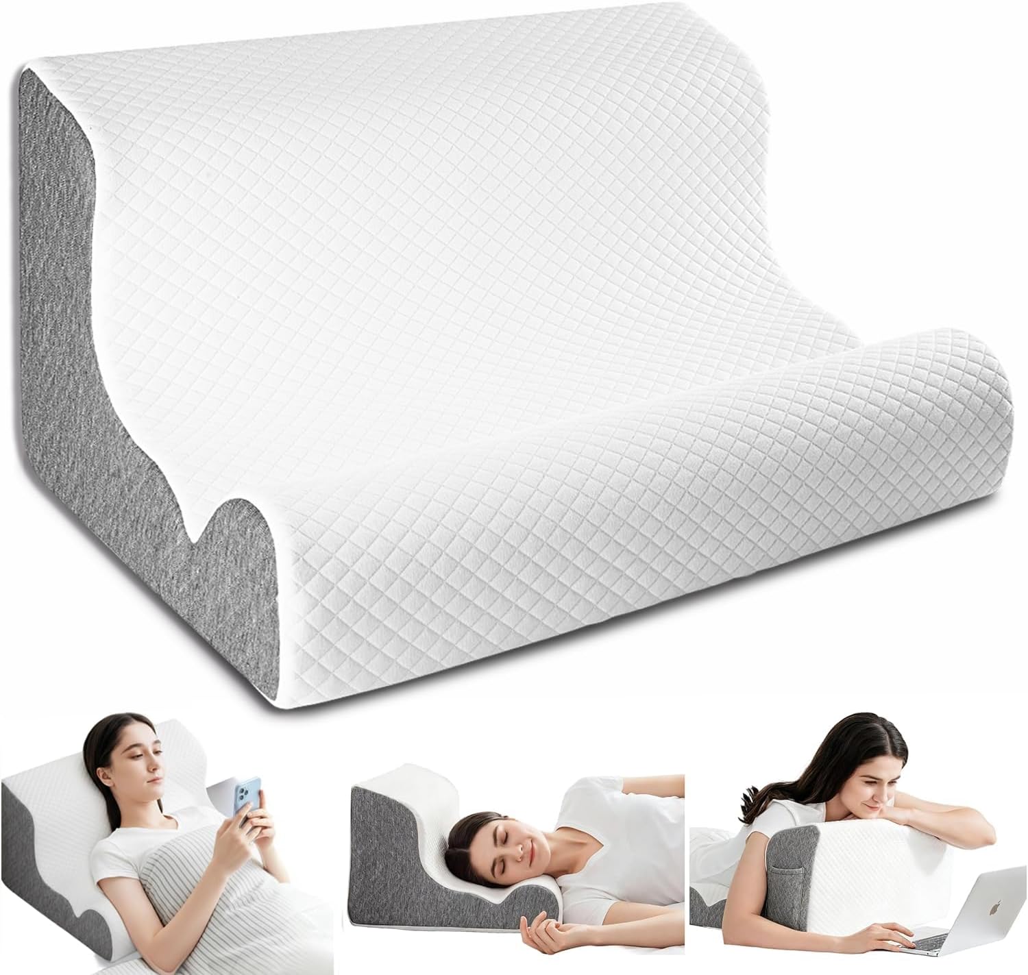 ZerOra Reading Pillow for Sitting Up in Bed Rest, Lumbar Neck Support Pillow with Back Support, Home Bedroom Sofa Dorm Essentials for…