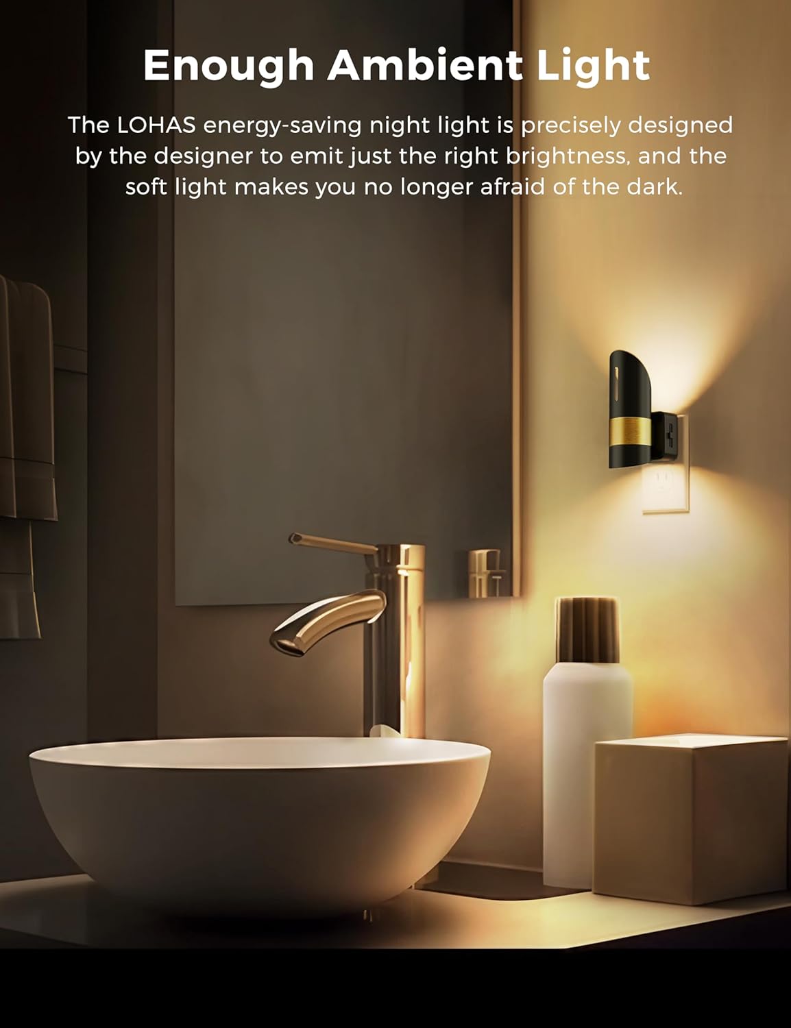 L LOHAS LED Night Light, Night Lights Plug into Wall, [2 Pack] Night Lights with Dusk to Dawn Sensor, Brightness Adjustable,3000K Soft…