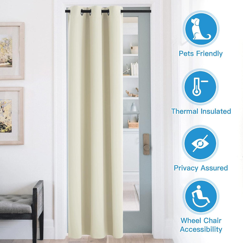 Rybhome RYB HOME Blackout Curtains Thermal Insulating Privacy Temporary Door Curtains for Bedroom Closet Doorway Accordion Door Interior Li…