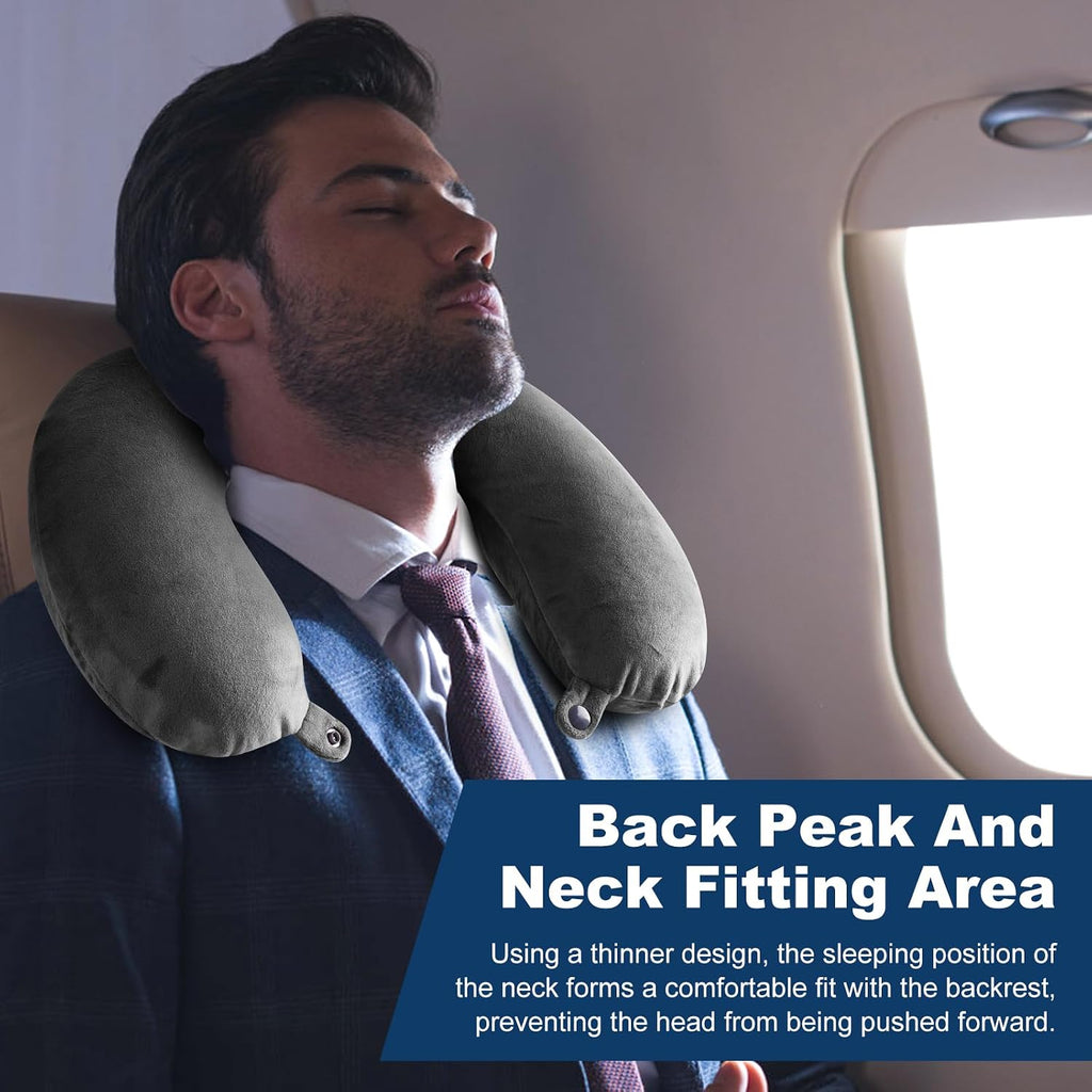 GDEOUP Travel Pillow 100% Pure Comfortable U Shape Memory Foam Pillows Neck and Head Support Portable Travel Neck Pillow Suitable for…