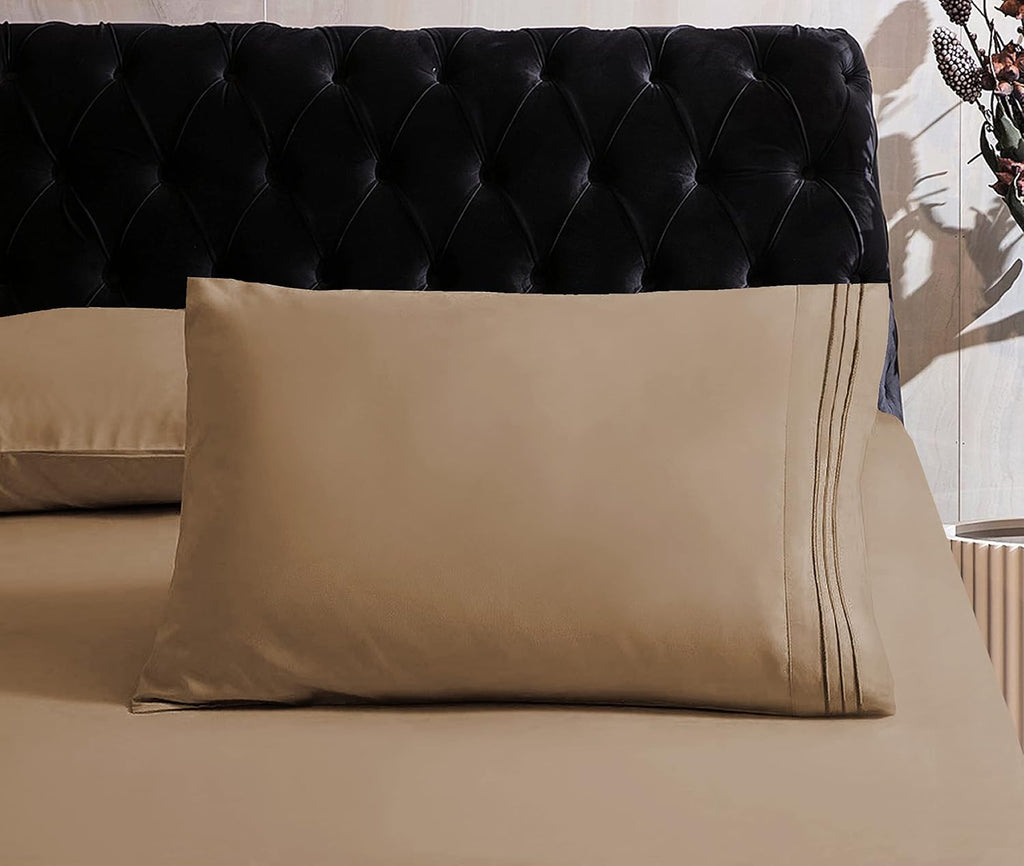 MocassiLuxuryBedding Mocassi Full Sheet Set - Luxury Hotel 1800 Premier Bedding Sheets & Pillowcases - Ultra Soft Breathable & Cooling Bed…
