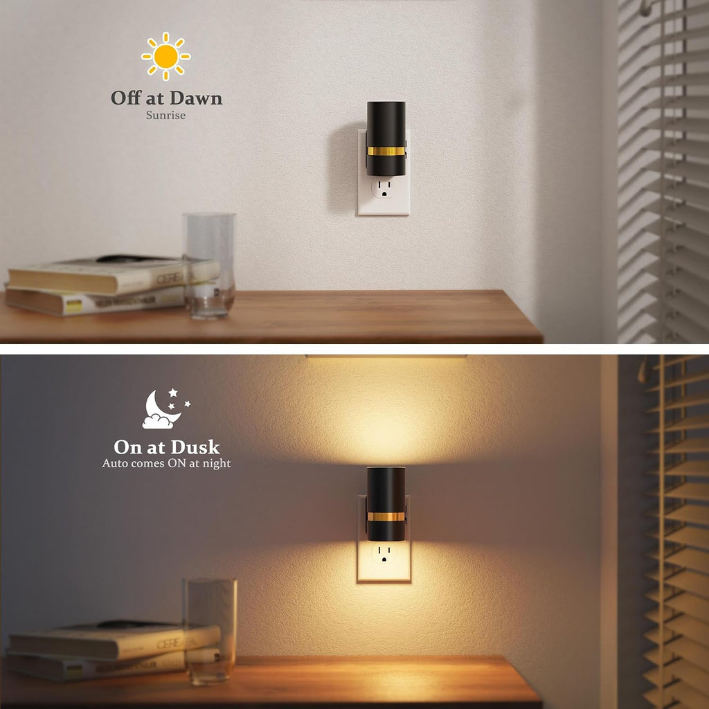 JandCase Night Lights Plug into Wall,2 Pack Amber/3000k/5000K Color Change Night Light with Dusk to Dawn, 3CCT & 10/25/50/75/100LM…
