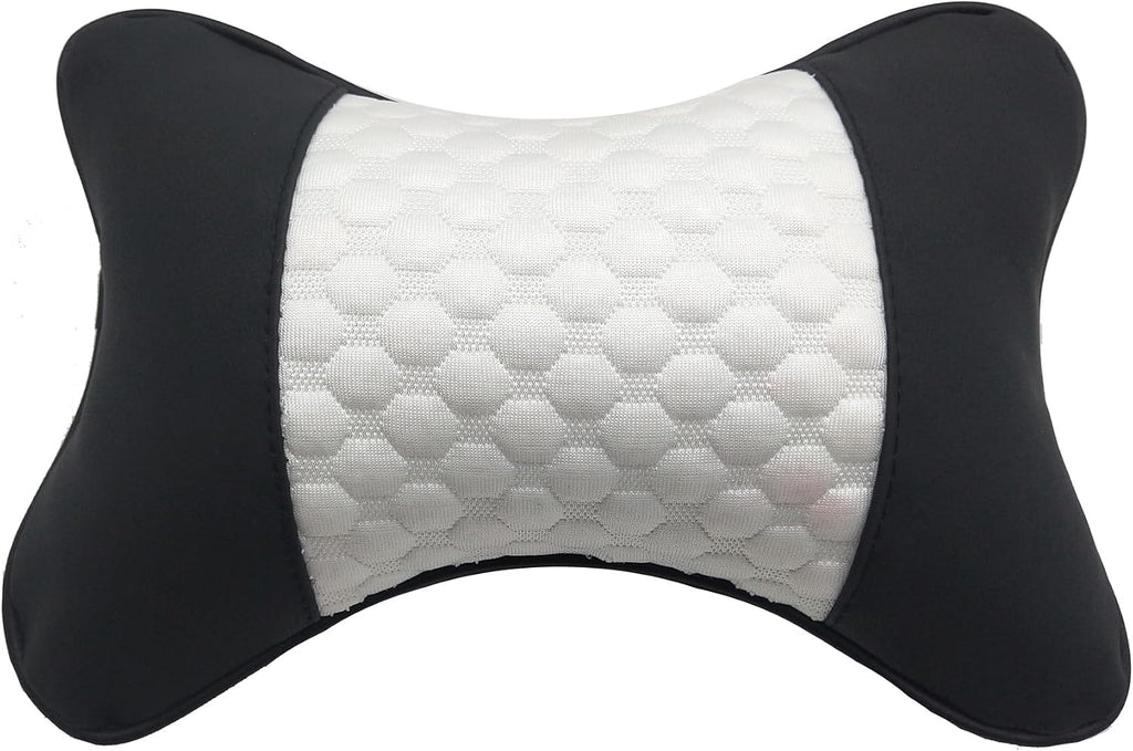 Professinalcaraccessories Car Neck Pillows Both Side Pu Leather 2pieces Pack Headrest Fit for Most Cars Filled Fiber Universal Car Pillow (…