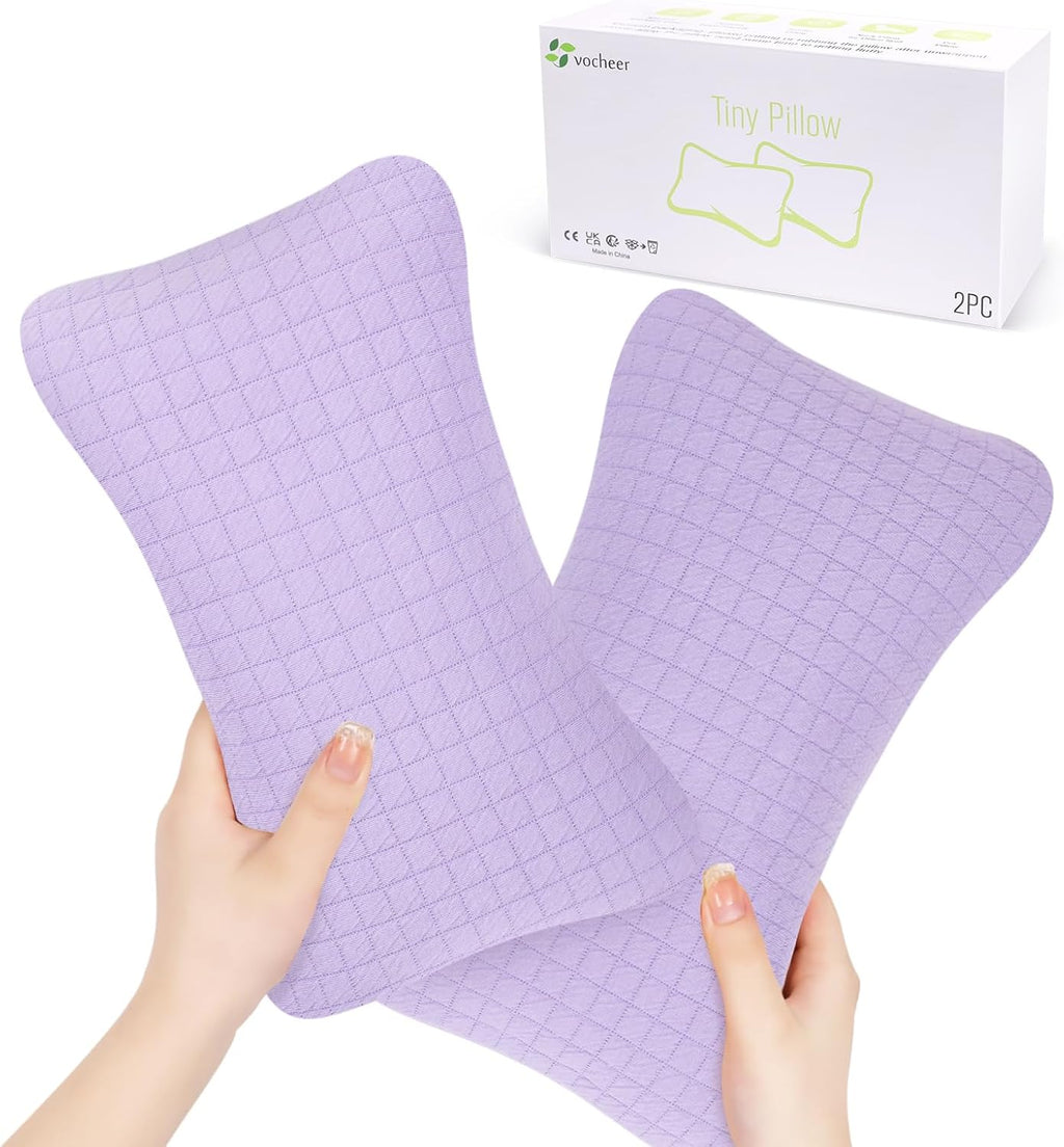 vocheer 11x7in Mini Travel Pillow, Small Pillows for Sleeping, Tiny Pillows for Neck, Wrist, Lumbar and Knee, Pets Pillow, Cotton, Cover…