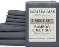 KARISSA MAE 7 Piece Pure Viscose from Bamboo Split King Size Sheet Set | 100% FSC Certified | Luxuriously Soft | Cooling | 18" Deep…
