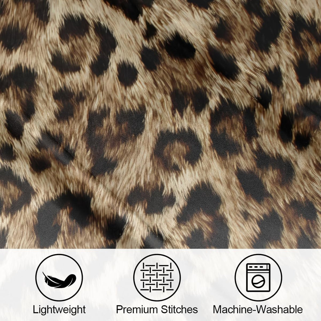 Satin Pillowcase for Hair and Skin, Standard Size Animal Leopard Skin Decorative Pillow Sham with Envelope Closure Pillow Cover for…