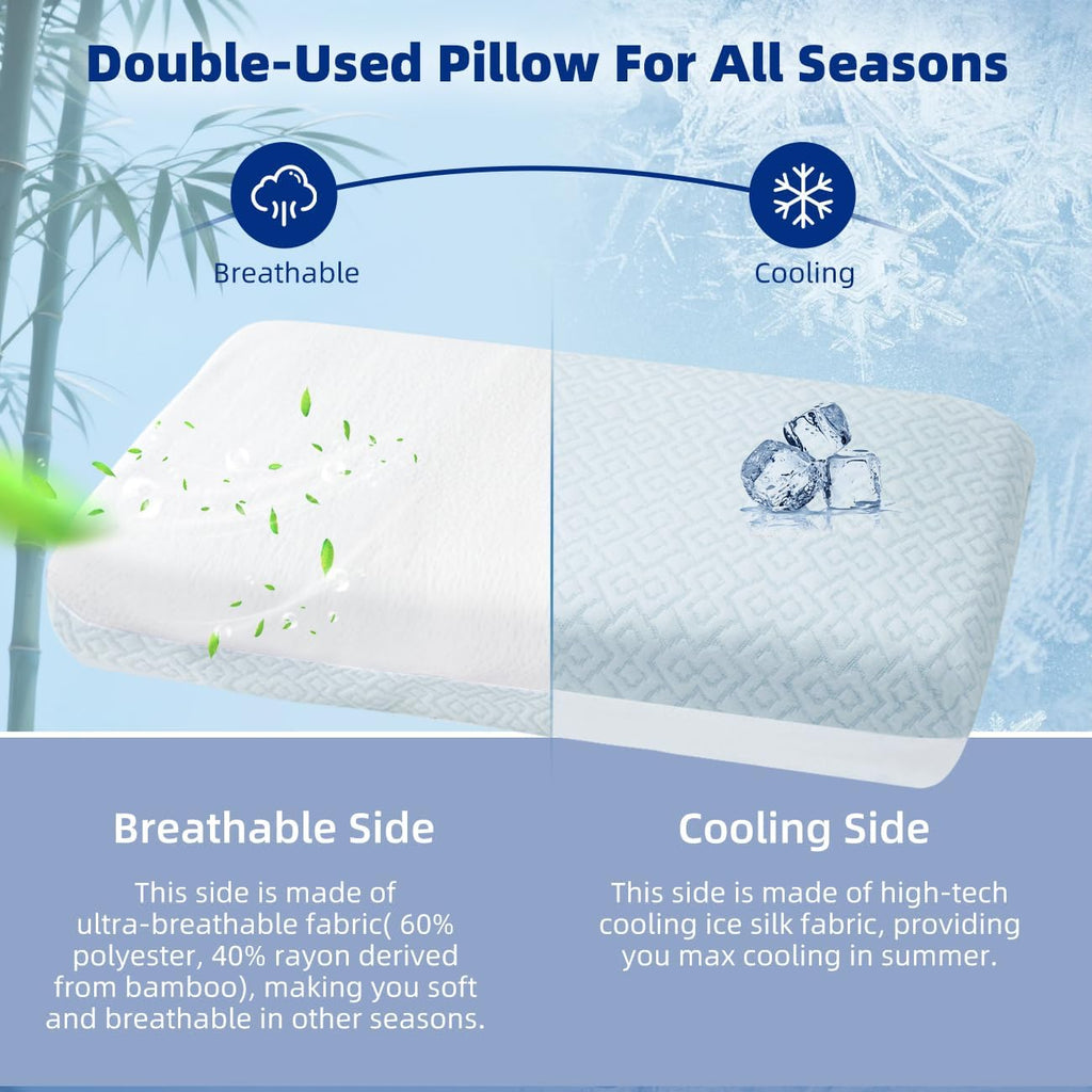 Lofe Adjustable Memory Foam Pillow - 4 Height from 1.2 to 4.8in, Cervical Pillow for Neck, CertiPUR-US Neck Support Pillow for Side Sleepe…