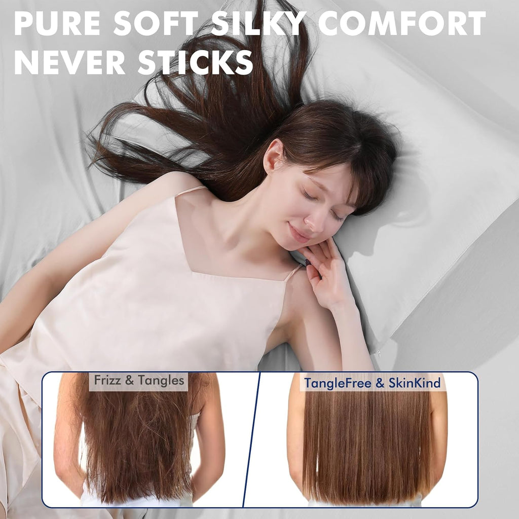 Elegear Cooling Pillow Cases for Hot Sleepers, Clean Fabric Silver Infused Cooling Pillowcase Q-Max>0.5, Soft Silky Pillowcases for Hair &…
