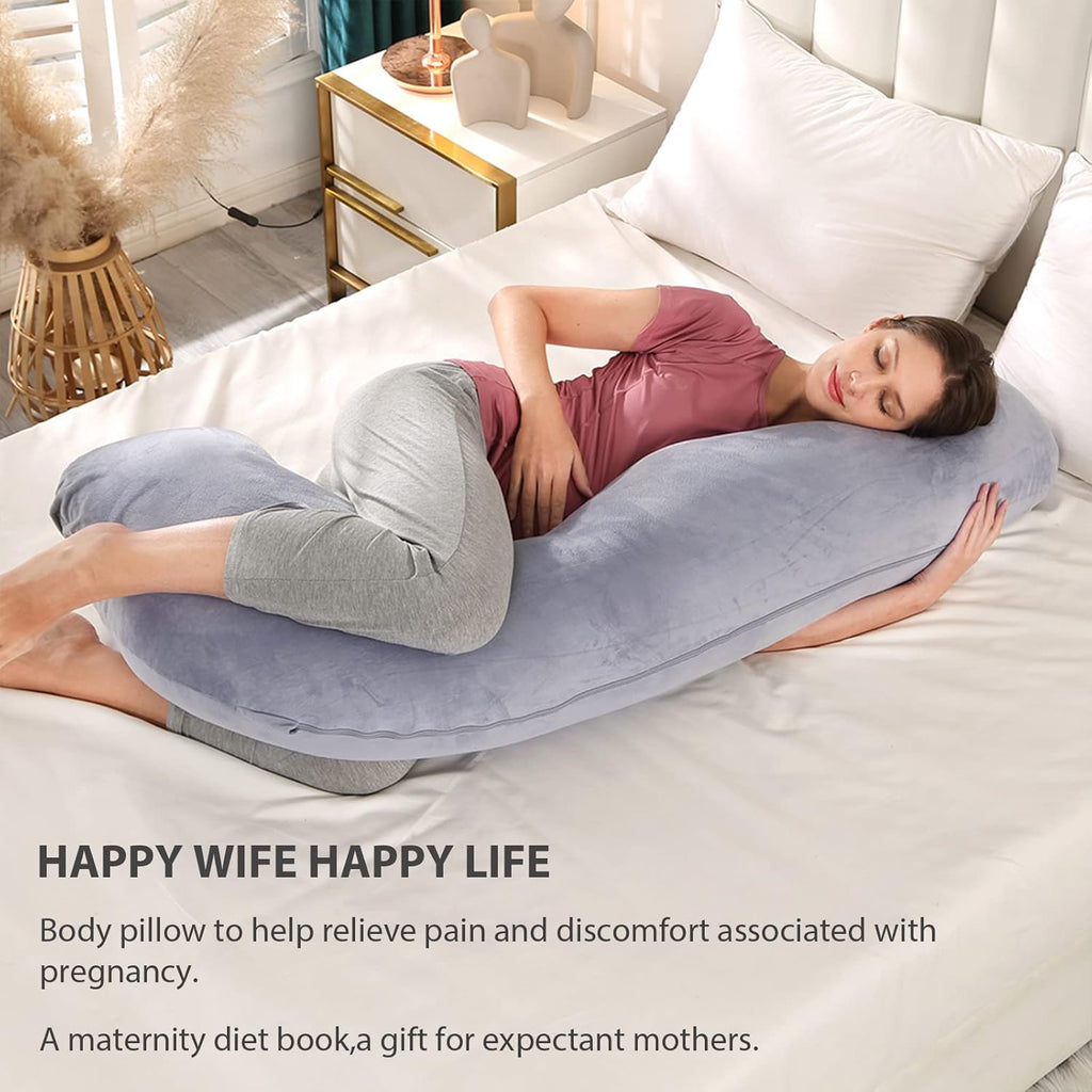 BATTOP Pregnancy Pillows for Sleeping, Pregnancy Must Haves Maternity Body Pillow with Cooling Washable Cover, New Mom Gifts for…
