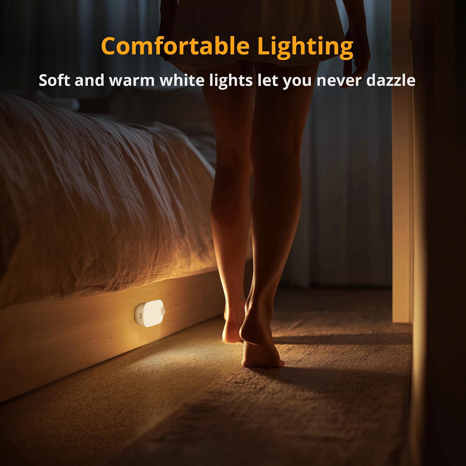 Lyridz Rechargeable Night Light with Motion Sensor, 1500mAh Battery Operated Nightlights, Stick-on LED Closet Light, 1-80LM Dimmable Bright…