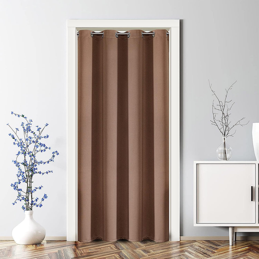 ChrisDowa Blackout Door Curtains for Doorway Privacy, Grommet Closet Curtains for bedroom closet door, Thermal Insulated Temporary Doorway…