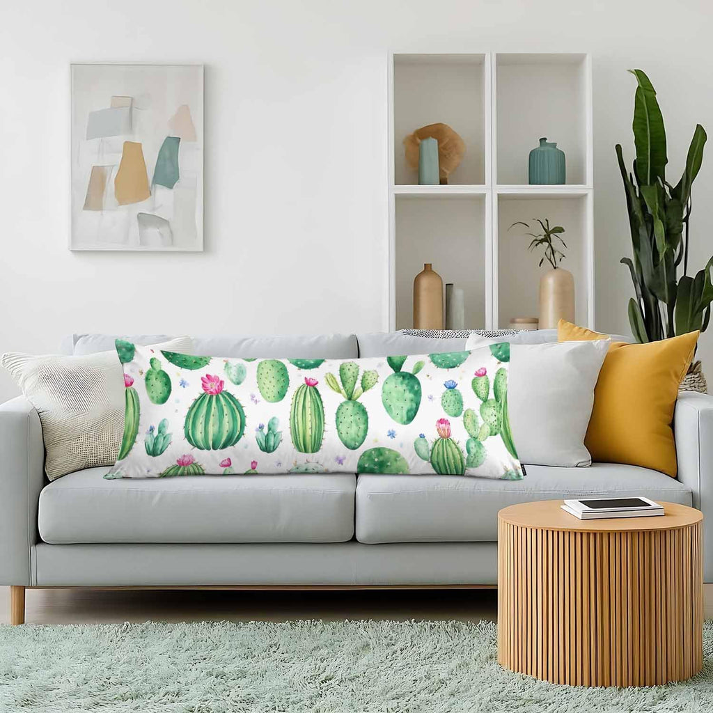 Cactus Body Pillow Pillowcase, Floral Cactus Green Farmhouse Body Cushion Covers Large Body Pillow Cases, 20x54 Inch Bedding Pillow…