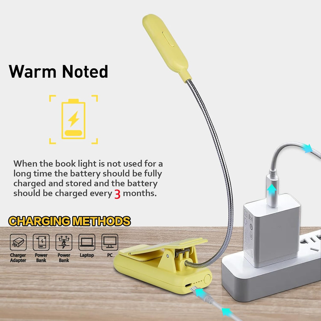 Vavofo Rechargeable Book Light for Reading in Bed Kids, 7 LED Reading Light with 9-Level Warm Cool White Daylight, Eye comfort Lamp with…