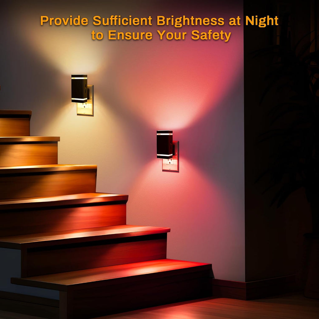 DORESshop Color Changing Night Lights [2 Pack], Night Lights Plug Into Wall, 8 Color LED Night Light, Night Light with Dusk to Dawn…