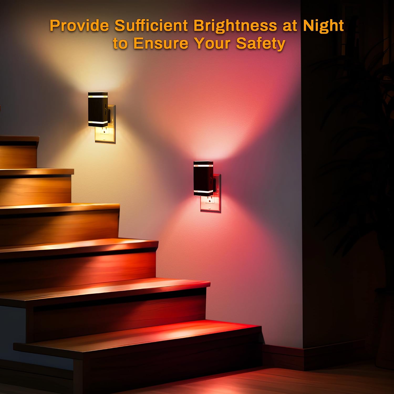 DORESshop Color Changing Night Lights [2 Pack], Night Lights Plug Into Wall, 8 Color LED Night Light, Night Light with Dusk to Dawn…