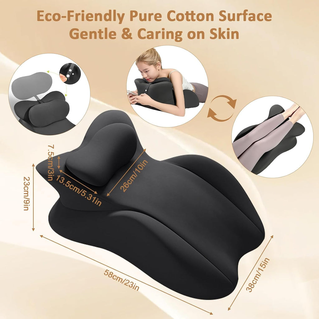 Wedge Pillow, Ergonomic Memory Foam 27° Support Cushion for Spine, Hip & Back Alignment, Positioning Pillow with Removable Cover for…