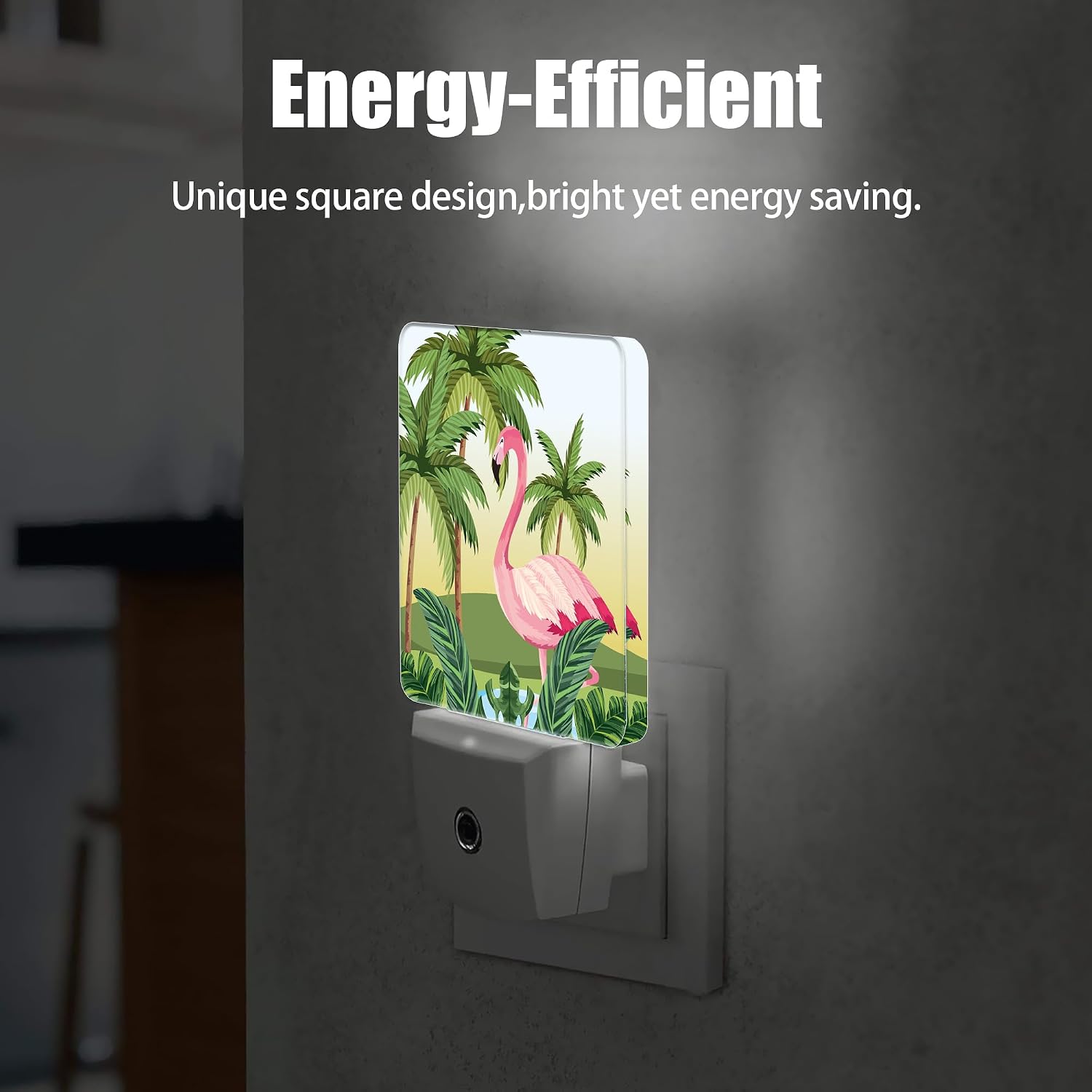 Tropical Flamingo Cartoon Night Light, Dusk to Dawn Smart Sensor Nightlight for Bedroom Bathroom Kitchen Hallway Stairs Hallway, Plug-in…
