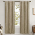 Lamit Velvet Curtains 80 Inch for Bedroom, Dark Taupe Thick Thermal Insulated Drapes Vintage Room Darkening Farmhouse Back Tab and Rod Pock…
