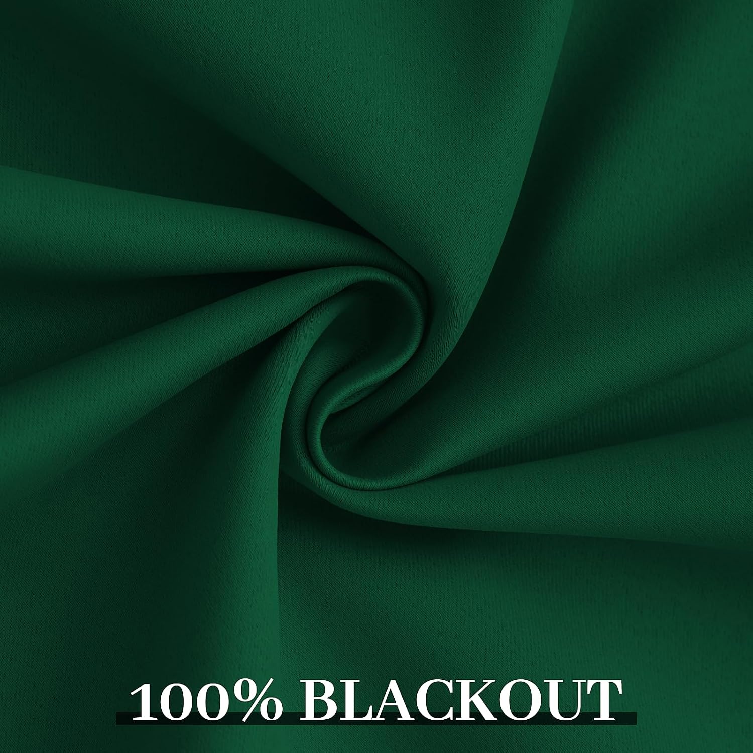 Yakamok 100% Blackout Curtains Dark Green Room Darkening Thermal Insulated with 2 Thick Layers-Hunter Green Window Drapes Set of 2 Panels f…