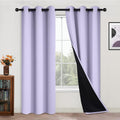 Yakamok 84 Inch Length 100% Blackout Curtains for Bedroom, 2 Thick Layers Thermal Insulated Grommet Total Blackout Drapes with Black Liner…