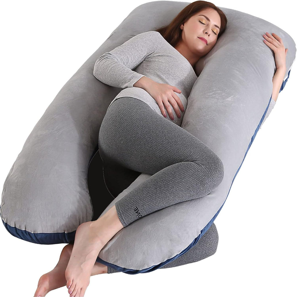 Amagoing 55 inches Pregnancy Pillows for Sleeping, U Shaped Maternity Full Body Pillow for Pregnant Women with Hip, Leg, Back, Belly Suppor…