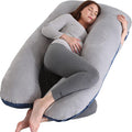 Amagoing 55 inches Pregnancy Pillows for Sleeping, U Shaped Maternity Full Body Pillow for Pregnant Women with Hip, Leg, Back, Belly Suppor…