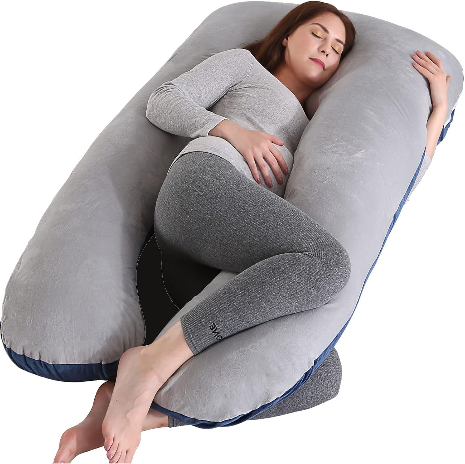 Amagoing 55 inches Pregnancy Pillows for Sleeping, U Shaped Maternity Full Body Pillow for Pregnant Women with Hip, Leg, Back, Belly Suppor…