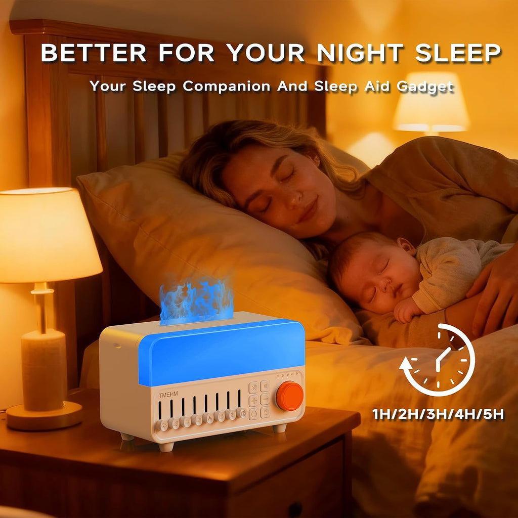 TMEHM 4-in-1 Sleep Sound Machine with White Noise & 8 Nature Sounds, Bluetooth Speaker, Night Light & Aroma Diffuser with Timer for Baby…