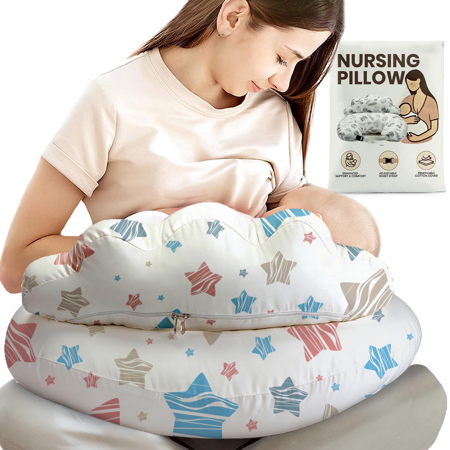 PILLANI Nursing Pillow for Breastfeeding & Bottle Feeding, Original Breast Feeding Pillow for Mom & Baby, Removable Cotton Cover…