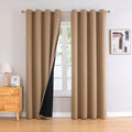 ChrisDowa 100% Blackout Curtains 102 inch Long for Bedroom with Black Liner, 2 Thick Layers Total Blackout Thermal Insulated Grommet Window…