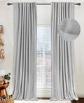 100BlackoutShield 100% Blackout Shield Linen Blackout Curtains for Bedroom 120 Inches Long, Back Tab/Rod Pocket Living Room Drapes, Thermal…