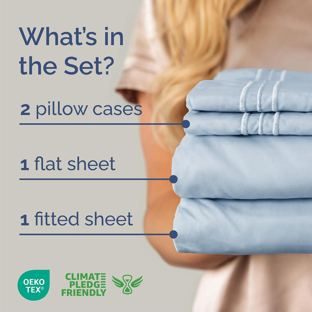 Cal King Size 4 Piece Sheet Set - Comfy Breathable & Cooling Sheets - Hotel Luxury Bed Sheets for Women & Men - Deep Pockets, Easy-Fit…