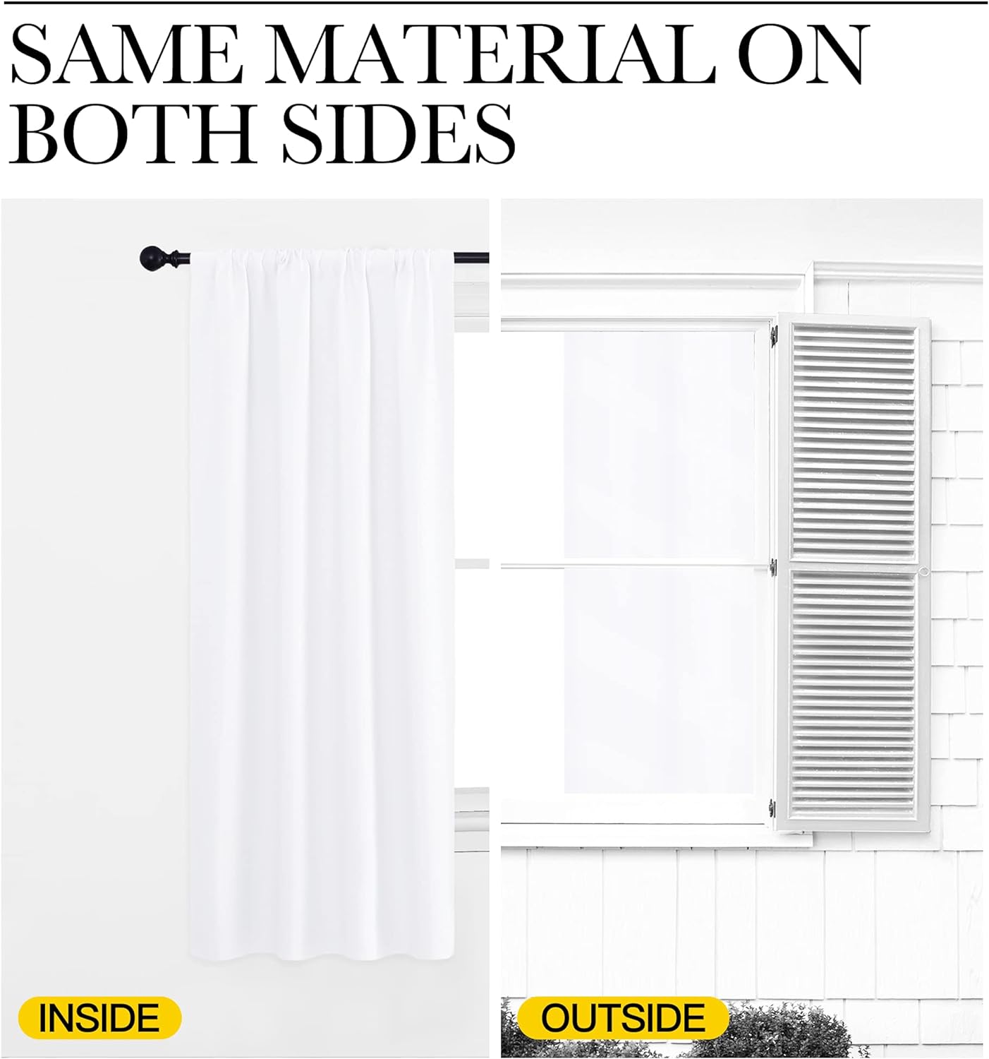 NICETOWN Kitchen Window Curtain Panels - Not Blackout Window Treatment Rod Pocket Curtains/Drapes for Bedroom (2 Panels, 42 by 84, White)