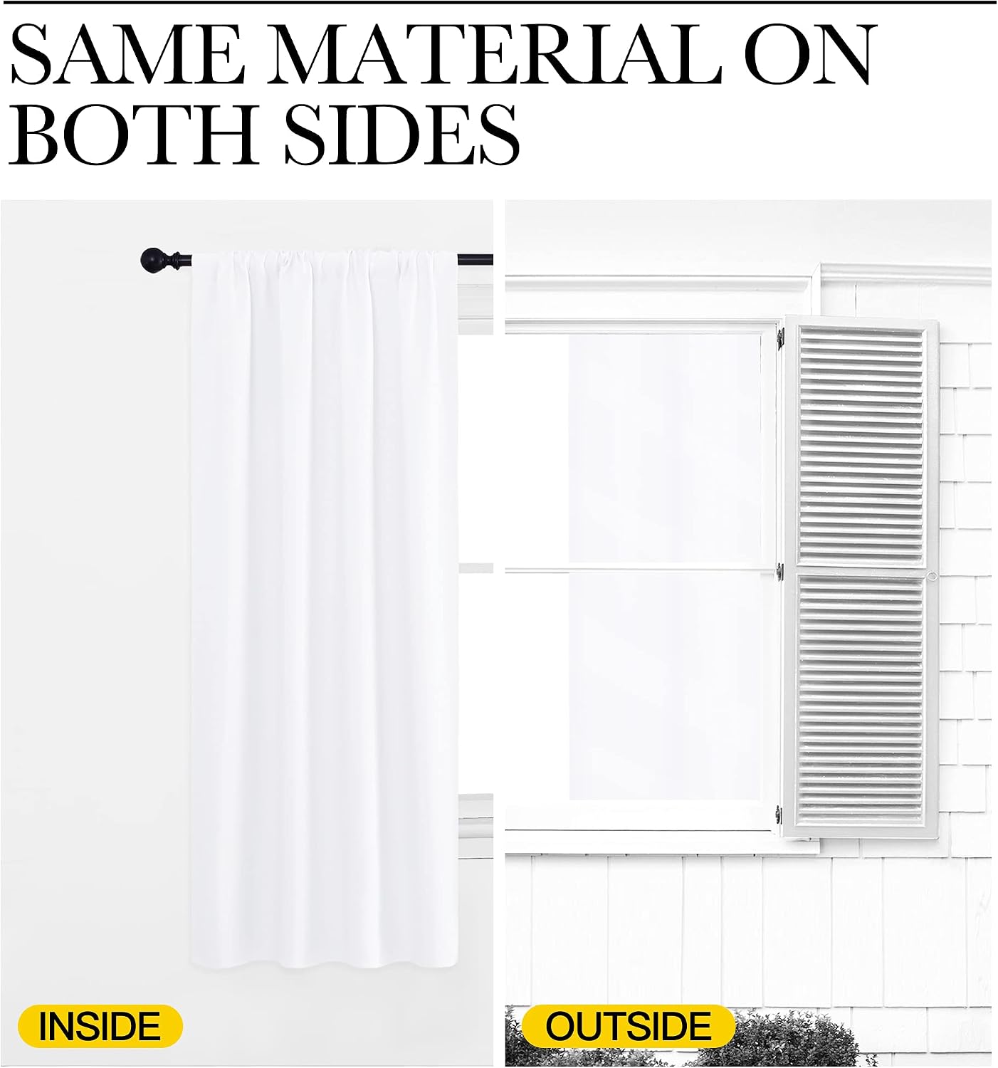 NICETOWN White Bedroom Curtain Panels - Multi-Function Noise Reducing Performance Window Treatment Thermal Insulated Rod Pocket Room…