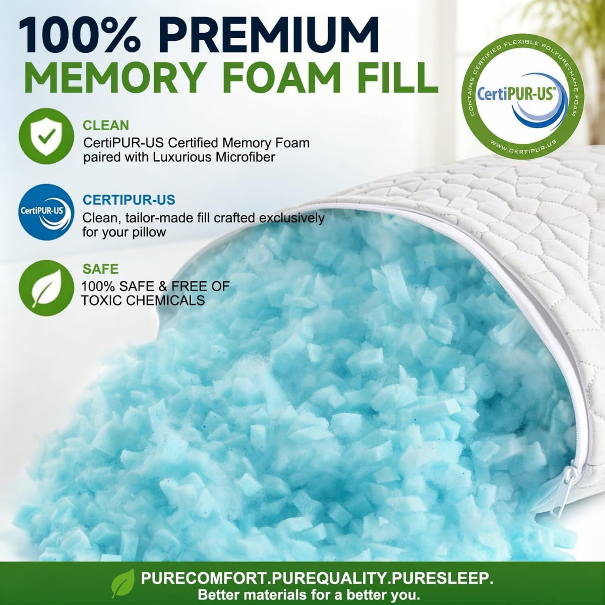 Cooling Pillows King Size Set of 2, CertiPUR-US Shredded Memory Foam Pillows, Soft Yet Supportive Pillow for Sleeping, Cool Pillow for Hot…