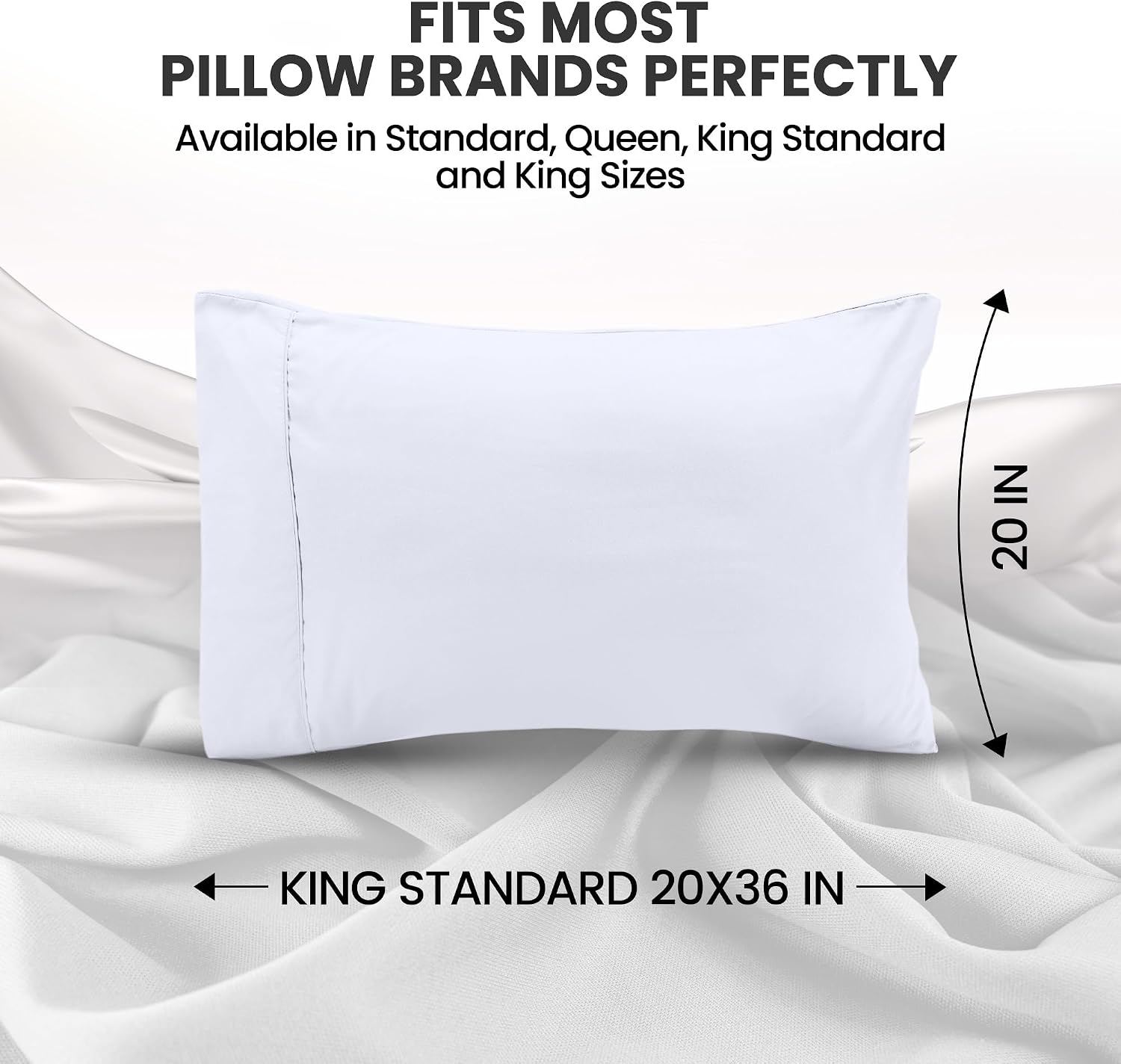 Utopiabedding Utopia Bedding Pillow Covers King Standard Size 2-Pack – Soft Brushed Microfiber – Perfect for Hospitals, Hotels, Guest Rooms…