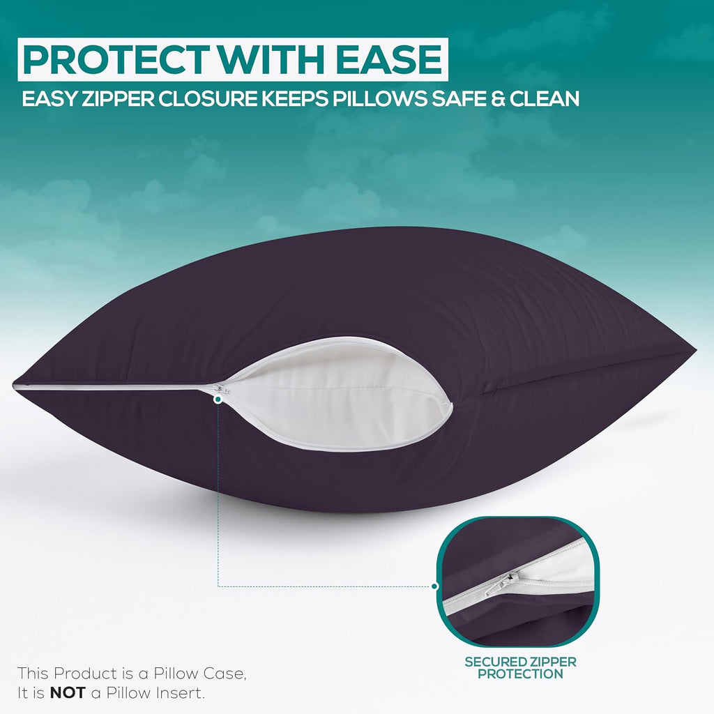 Utopiabedding Utopia Bedding 100% Waterproof Pillow Protectors with Zipper King Size (Set of 2), Bed Bug and Dust Mite Proof Zippered Pillo…