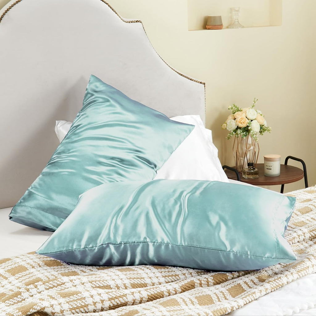 Bedelite Satin Pillowcase for Hair and Skin, Super Soft and Cooling Similar to Silk Pillow Cases 2 Pack with Envelope Closure, Gift for Wom…
