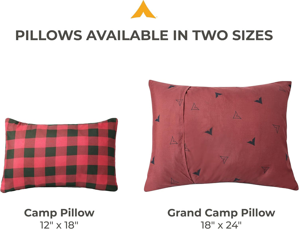 Teton Sports Camp Pillow; Great for Travel, Camping and Backpacking; Washable, Redwood