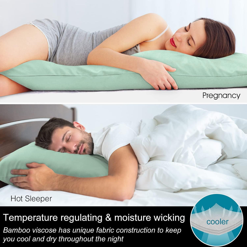 Bedelite Body Pillow Case Cover, Rayon Made from Bamboo, Cooling Body Pillow Cover for Hot Sleepers and Night Sweats, Breathable & Silky So…