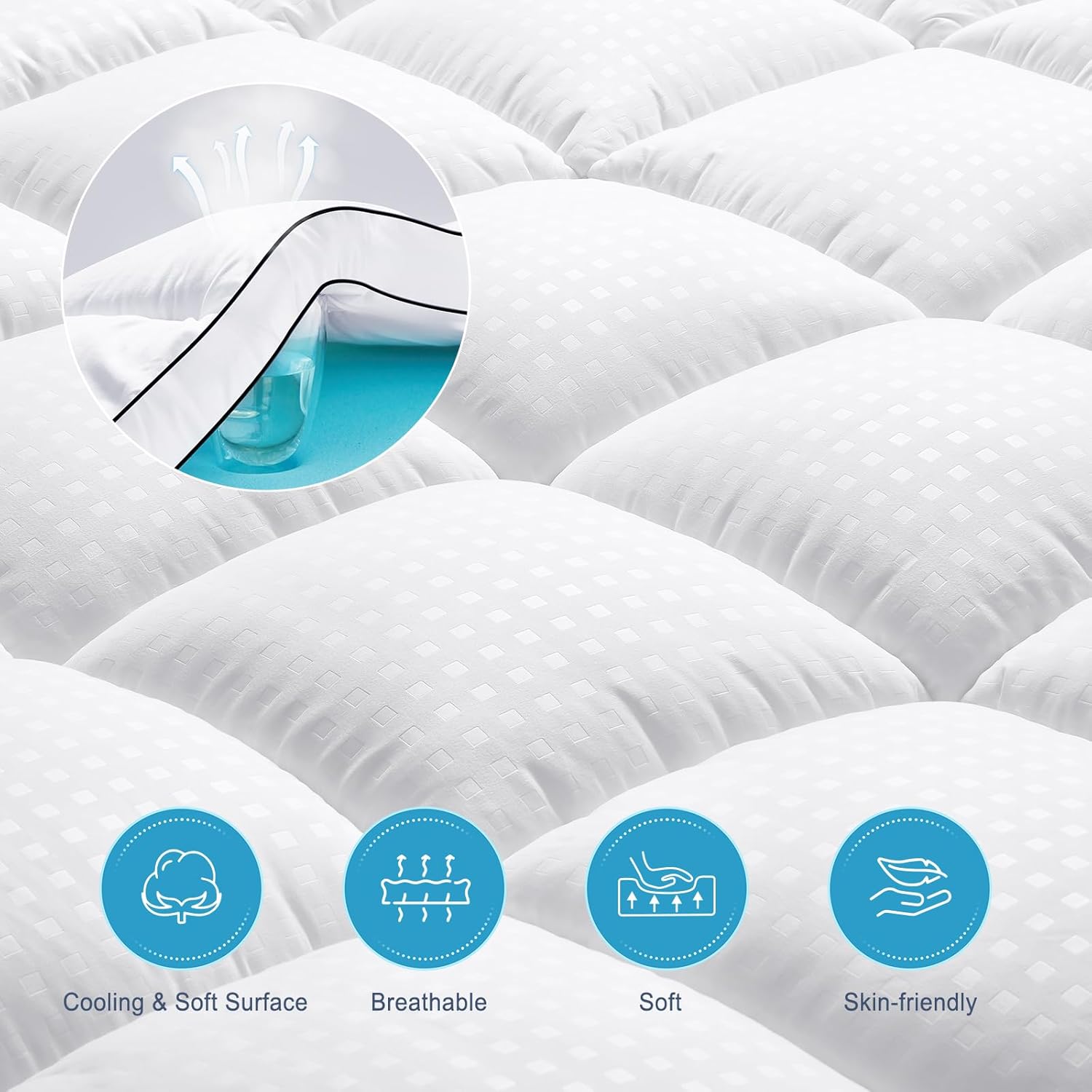 Masvis Twin Size Dual Layer 4 Inch Memory Foam Mattress Topper, 2 Inch Gel Memory Foam and 2 Inch Cooling Pillow Top Mattress Pad Cover for…