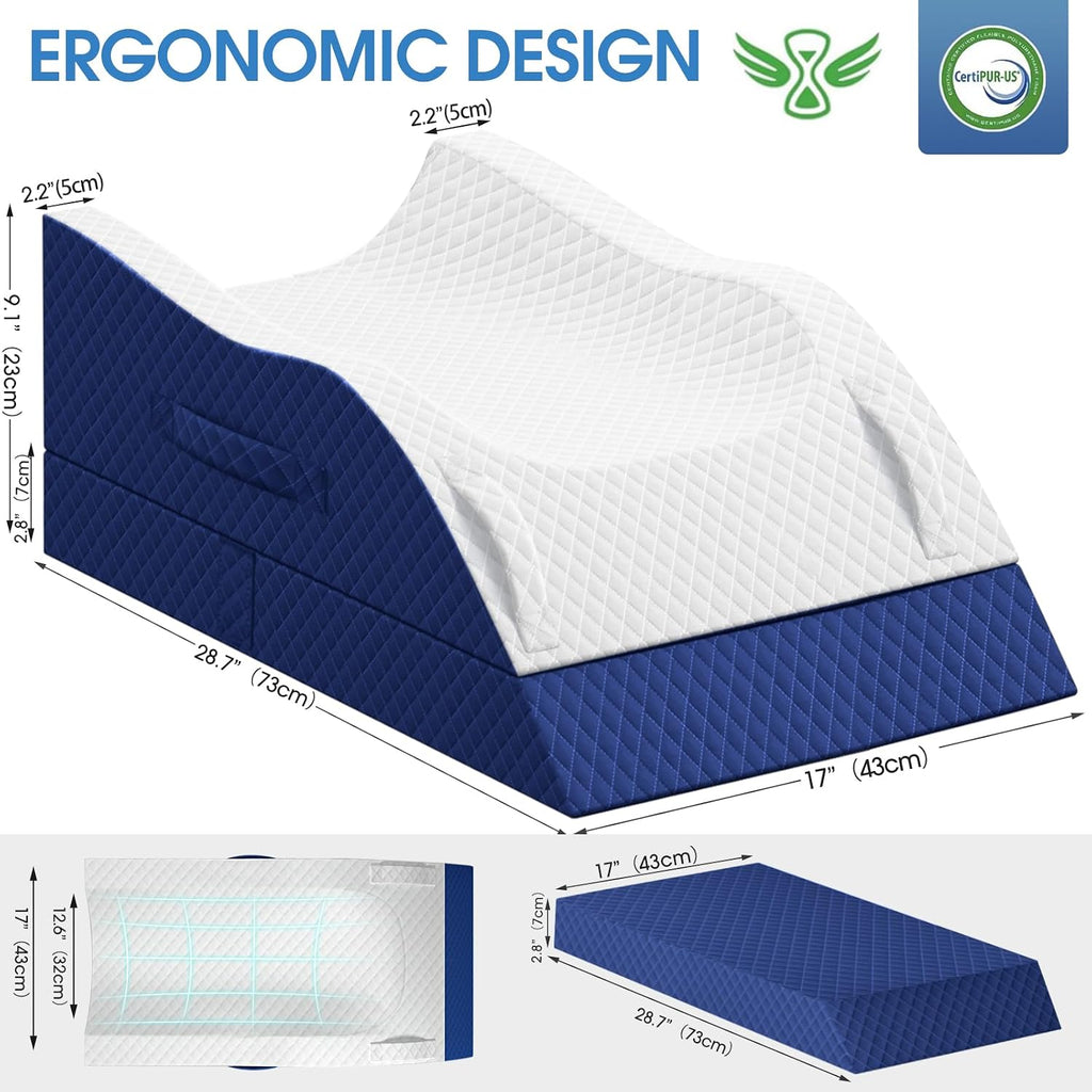 TranquilRelax TranquilRelax Elevation Pillows for Leg After Surgery, Memory Foam Adjustable Wedge Pillow for Injury or Rest, Ankle P…