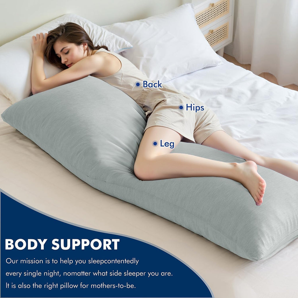 MIULEE Body Pillow for Adults Long Body Pillow for Side Sleeper Memory Foam Cooling Bed Full for Back/Stomach/Side Sleeping 20x54 Inch…