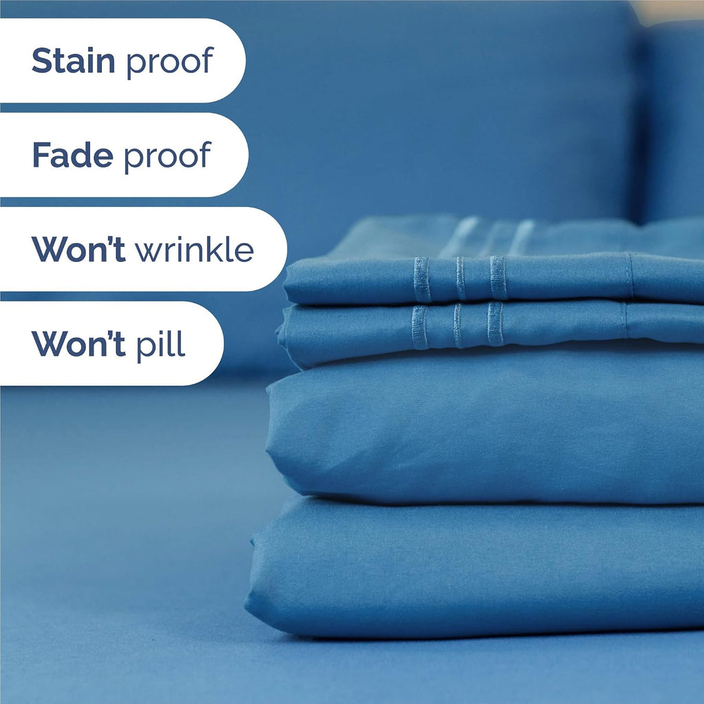 King Size 4 Piece Sheet Set - Comfy Breathable & Cooling Sheets - Hotel Luxury Bed Sheets for Women and Men - Deep Pockets, Easy-Fit…
