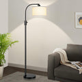Nintiue Upgraded Modern Arc Dimmable Tall Standing Floor Lamp with Linen Shade, 1200 Lumens LED Bulb Included, for Living & Reading Room…